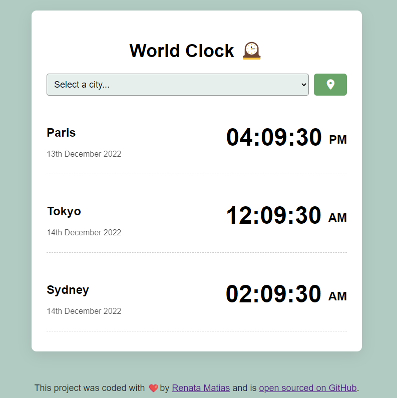 World Clock Project Preview